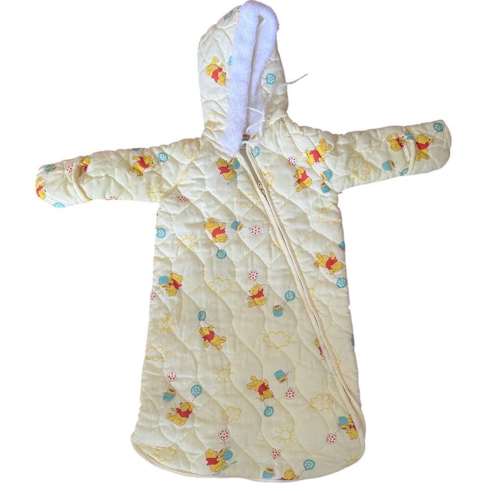 Vintage Disney Winnie the Pooh Quilted Baby Bunting Snowsuit Newborn Made in USA